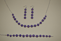 Sada šperků - fialová 3D efekt