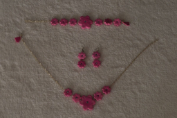 Sada šperků - růžová kytka