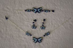 Sada šperků - modří motýlci